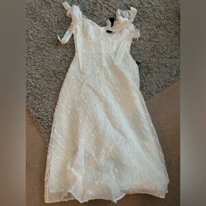 White midi dress